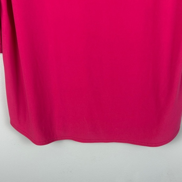 Sympli Fuchsia Smooth Fabric Minimalist Casual 3/4 Sleeve Blouse Size 12 - Picture 6 of 11